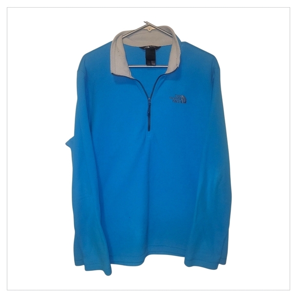 The North Face Blue Quarter Zip Fleece Pullover Long Sleeve Outdoor Jacket - Picture 2 of 6
